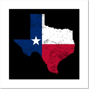 Texas State Map Flag Posters and Art